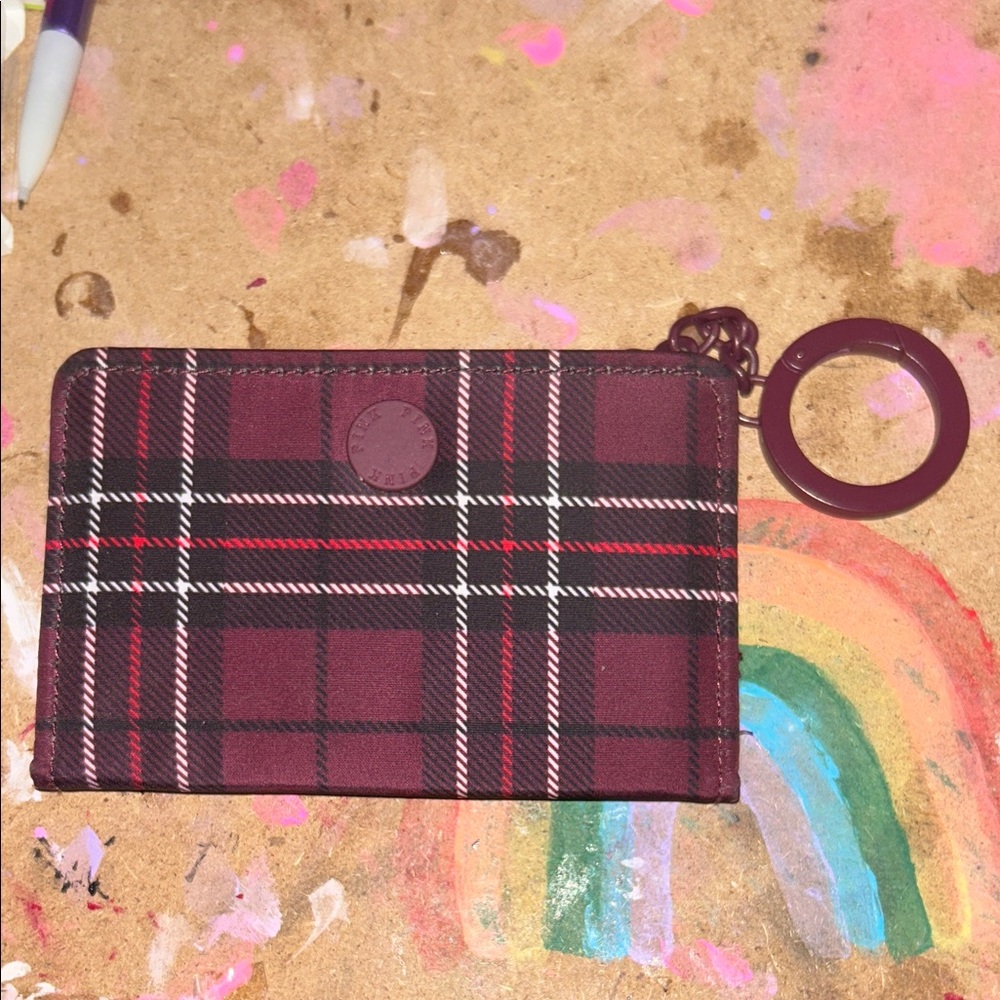 VS Pink Plaid Wallet with Keyring